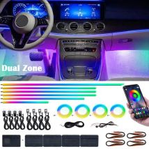 18/22 in 1 luci ambientali per auto a LED RGB 64 colori lampada Symphony App interni Neon striscia acrilica arcobaleno lampada atmosfera a doppia zona