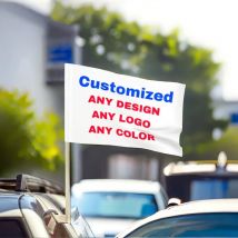 Anpassbare Autoflagge – personalisieren Sie mit Ihrem Logo oder Design, patriotisches Banner für Sportveranstaltungen, Paraden und Autodekorationen