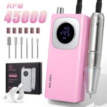 45000RPM Wiertarka do paznokci Maszyna do manicure Wiertarka elektryczna do paznokci Akumulatorowa szlifierka do paznokci do paznokci żelowych Polerowanie do salonu domowego