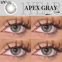 UYAAI 1 Paar farbige Kontaktlinsen für Augen, neue lila Linsen, Kosmetik, blaue Augenlinsen, Farbe natürliche graue Linsen, Y2K-Farbkon