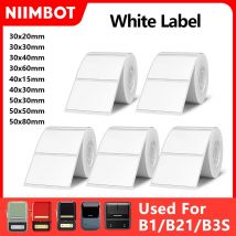 Niimbot 1 Rotolo B1 Adesivo Bianco Etichetta Adesiva di Carta Impermeabile Bianco Anti-Olio Per B1 B21 Mini Nastro Stampante Termica Portatile