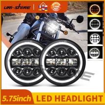 UNISHINE 5.75 Pollici Ambra Halo Angel Eyes Faro A LED Per Harley Sportster 1200 883 Street 500 750 Proiettore Faro Rotondo 12V