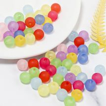 100 stücke Acryl gefrostet runde Perle 8mm gemischte Farbe lose Abstand halter Perlen für Schmuck machen DIY Armbänder Telefon ketten Zubehör