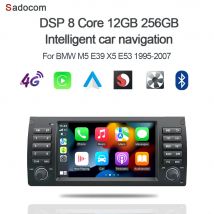 Carplay 8 "Android 14,0 8GB + 128GB Auto DVD Player GPS WIFI Bluetooth 5,0 TPMS autoradio Für BMW M5 E39 X5 E53 1995-2007
