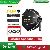 SMDV Flip 20 24 28 Quickly Release Parabolic Out Door Softbox for  A1 Godox V1 AD100PRO V860II AD200 Flash Soft box