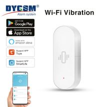 Sensore di vibrazione WiFi Tuya, rilevamento sensibile, avvisi intelligenti, vita intelligente dalla sicurezza, compatibile con Alexa/Google Home.