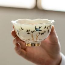 Persönliche High-end-Teetasse Haushalt Keramik Kung Fu Set Dehua Hammel Fett Jade Weiß Porzellan Master Teegeschirr Küche esszimmer Bar