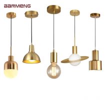 Nordic Einfachheit E27 LED Kronleuchter Lampe goldene kleine Pendelleuchten für Arbeitszimmer Schlafzimmer Nachttisch Loft Beleuchtungskörper