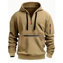 Herbst und Winter neuer Herren-Hoodie, modisch, lässig, Sport-Hoodie, Langarm, Trend, dick, Outdoor, taktischer Arm, Reißverschluss, Pullover, Hoo