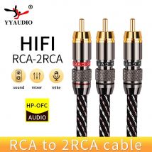 Yyaudio hifi rca zu 2rca audio kabel 6n ofc subwoofer y kabel rca 1 männlich zu 2 männlich audio kabel für lautsprecher, dvd, tv, verstärker