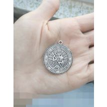 DIY Charms Making Dangle Round Religious Angel St Christopher 34*30*2mm 15pcs Metal Jewelry Findings