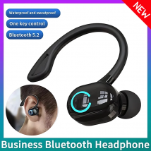 VAORLO Bluetooth 5.2 Business Wireless Headphone Ear-Hook Mini HIFI Bass Noise Cancelling Earphone With Mic Sport Game Headset