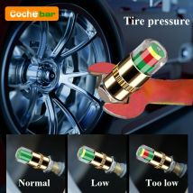 4 Pz/lotto 2.4 Bar Sistema di Monitoraggio della Pressione dei Pneumatici per Auto Tappo del Manometro Indicatore del Sensore Antifurto 3 Colori Avviso Occhio Manometro di Pressione Dell'aria