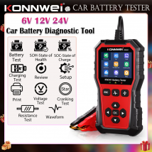2025 KONNWEI Strumento diagnostico batteria per auto 6V-12V-24V Informazioni sulla batteria Visualizzazione del codice di guasto Pulizia Scanner di ricarica della batteria per auto