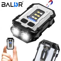 Mini Tragbare LED COB Taschenlampe Kopf Rotation Magnetische Taschenlampe Eingebaute Batterie USB Aufladbare Outdoor Camping Notfall Laterne