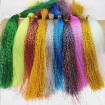 5 Stück Fliegenfischen-Kristall, gedrehtes holografisches Lametta, 10 Farben zur Herstellung von Jig-Haken, Köderfeilen, Dekorieren, Köderherstellungsmaterial