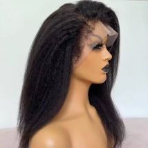 Verworrene gerade Perücke, 4C-Kanten, Babyhaar, 13 x 6, transparente Spitze-Front-Perücke, Echthaar, vorgezupft, 13 x 4 Yaki-gerade Echthaar-Perücken