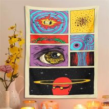 1pc Starry Sky Psychedelic Tapisserie Wandbehang Planet Raum Cartoon Hippie Auge Zimmer Böhmischen Hintergrund Stoff Wohnkultur Keine ich