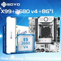 X99 Game Motherboard Kit LGA 2011-3 with E5 2680 V4 CPU 8G*1 DDR4 REG ECC Memory M.2 NAME Computer components SOYO Mainboard