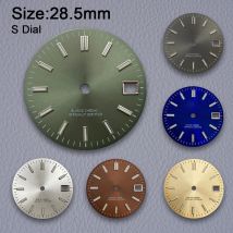 Quadrante Sunray con Logo S da 28,5 mm, compatibile con movimenti giapponesi NH35/NH36/4R/7S, verde luminoso, accessori di alta qualità per la modifica di orologi
