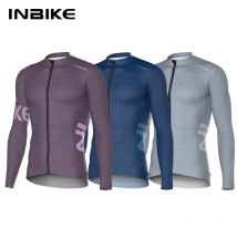 INBIKE Maglia da ciclismo da uomo a maniche lunghe traspirante Abbigliamento MTB Maglia da bicicletta per uomo Maglietta da bici da strada con abbigliamento da ciclismo tascabile