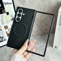 Für Samsung Z Fold 7, gehärtetes Glas, Displayschutzfolie, Handyhülle, klassische Leder-Magnetabdeckung für Galaxy Z Fold 6, 5, 4, 3, 5G