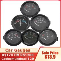 Auto-Amperemeter, Voltmeter, universell, 12 V, 60–0–60 Ampere, Amperemeter, Voltmeter, 2 Zoll, 52 mm, für Boot, LKW, ATV, AMP-Messgerät, Messung für Autos