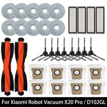 For Xiaomi X20 Pro / D102GL Robot Vacuum Cleaner Accessories Main Side Brush Hepa Filter Mop Cloth Dust Bag