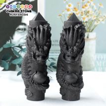 Nartural Crystal Subgraphite Coiled Dragon Column Hand Carving Polishing Home Accessories