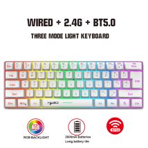 Neues Design HXSJ L500 Kompakte Folientastatur 60 % 3-Modus RGB-Hintergrundbeleuchtung ABS wiederaufladbar 2000 mA mit Typ-C-Gaming-Bürotastatur