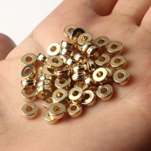 100 stücke Scheibe ccb Spacer Perlen Gold Farbe großes Loch Rondelle lose Perlen für Schmuck machen DIY Armbänder Halskette Zubehör