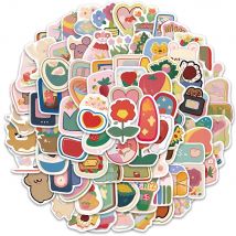 100 Stück Aquarell niedlich einfache Aufkleber exquisite Buchhaltung Materialien Handy hüllen Laptop Koffer Wasser becher wasserdicht