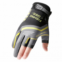 Sommer Angeln Radfahren Handschuhe Männer Drei Finger Cut Handschuhe für Angeln Sonnenschutz Männlich Anti-Slip Stick Atmungsaktive Dünne Handschuhe