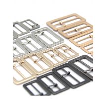 HENGC Black Gold Square Metal Buckles For Belts Shoes Bags Garment Adjust Roller Pin Buckle Snap Rectangle Ring Leather Crafts