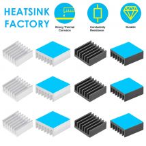 HEATSINK FACTORY 20pcs Aluminum Computer Cooler Radiator Heat Sink 14x14x6mm for Various Pi Heat Dissipation With Thermal Pad