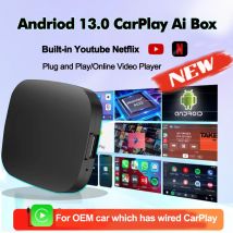 Ai Box Android 13, kabelgebunden mit kabellosem Carplay, Android-Auto-Adapter, WLAN für Youtube, Nexflit-Autos, Smart Ai Box, integriertes Spielen, Stroe