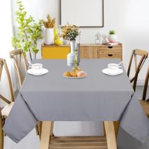140 x 140 cm große Weihnachtstischdecke, quadratisch, grau, wasserabweisend, für Zuhause, Bankett, Küche, Picknick, Outdoor-Dekoration