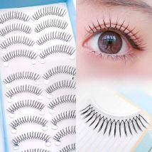 10 Pairs Of False Eyelashes Anime Style 11Mm Curled C-Shaped Thickness 0.07 No Deformation