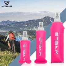 WRELS Zusammenklappbare TPU-Wasserflasche mit Silikondüse, BPA-frei, auslaufsicher, leicht, für Outdoor-Sportarten, Radfahren, Wandern,