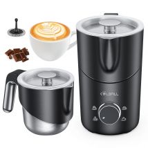 Montalatte e vaporiera, montalatte elettrico 8 in 1 per caffè, vaporizzatore per latte staccabile di grande capacità da 400 ml Lavabile in lavastoviglie