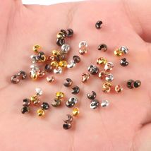 100pcs/pack 3 4 5mm Gold Copper Round Covers Crimp End Beads Stopper Spacer Beads For DIY Jewelry Making Findings Supplies