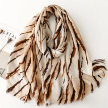 2024 Winter Dicke Leopard Zebra Fringe Viskose Schals Schal Dame Hohe Qualität Wrap Pashmina Stola Bufandas Moslemisches Hijab 180*90 cm