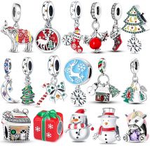 Christmas Charms Sterling Silver 925 Christmas Tree Bead Fit Original 3mm 925 Bracelet For Women DIY Jewelry 2022 New in