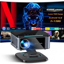 Projektor TOF Focus XIWBSY 45000 Lumenów 4K Android 12.0 BT5.3 Projektor Wideo Full HD 1080P Kino Domowe Gry Laser Smart TV