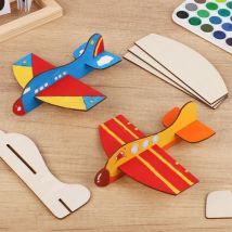 1-5Pcs Wooden Blank Airplane DIY Crafts Kids Painting Toy Birthday Party Favors Christmas Gift Unfinished Wood Plane Model