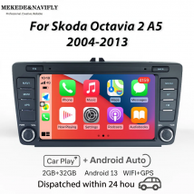 MEKEDE Radio Samochodowe 8'' z CarPlay i GPS do Skoda Octavia 2 A5 2004-2013, Centralny Odtwarzacz Multimedialny, Inteligentne Systemy Samochodowe