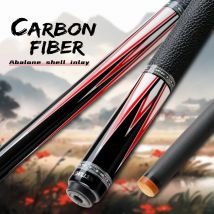 KONLLEN AK75-001F Stecca da biliardo in fibra di carbonio, stecca da biliardo con intarsio reale, punta da 12,5 mm, tecnologia a bassa diffusione, albero di abalone