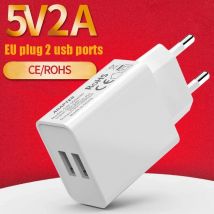 Caricatore da muro doppio USB da viaggio con spina europea universale a 2 pin 5V 2A ricarica rapida per iPhone 6 7 8 Plus XS Max XR adattatore CA per telefono cellulare