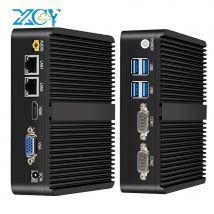 XCY Lüfterloser Mini-PC Intel Celeron J6412 J4125 2x GbE LAN 2x RS232 HDMI VGA WiFi 4G LTE Windows