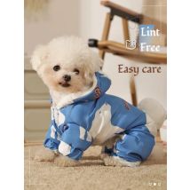 Hund Herbst und Winter Kleidung Spritzwassergeschützte Welpen Warme vierbeinige Baumwollkleidung Haustier Outdoor Wasserdichte Kleidung Teddy Welpe